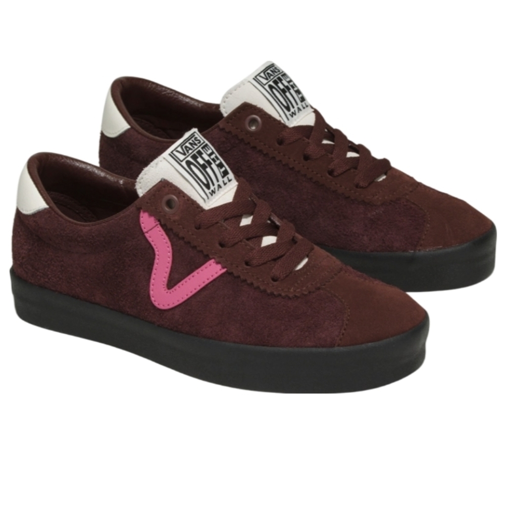 Vans Sport Low Suede Unisex (M - 7, W- 8.5) Sneakers Pop Brown Pink Skater Shoes